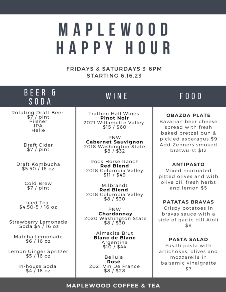 Events & News Maplewood Coffee and Tea